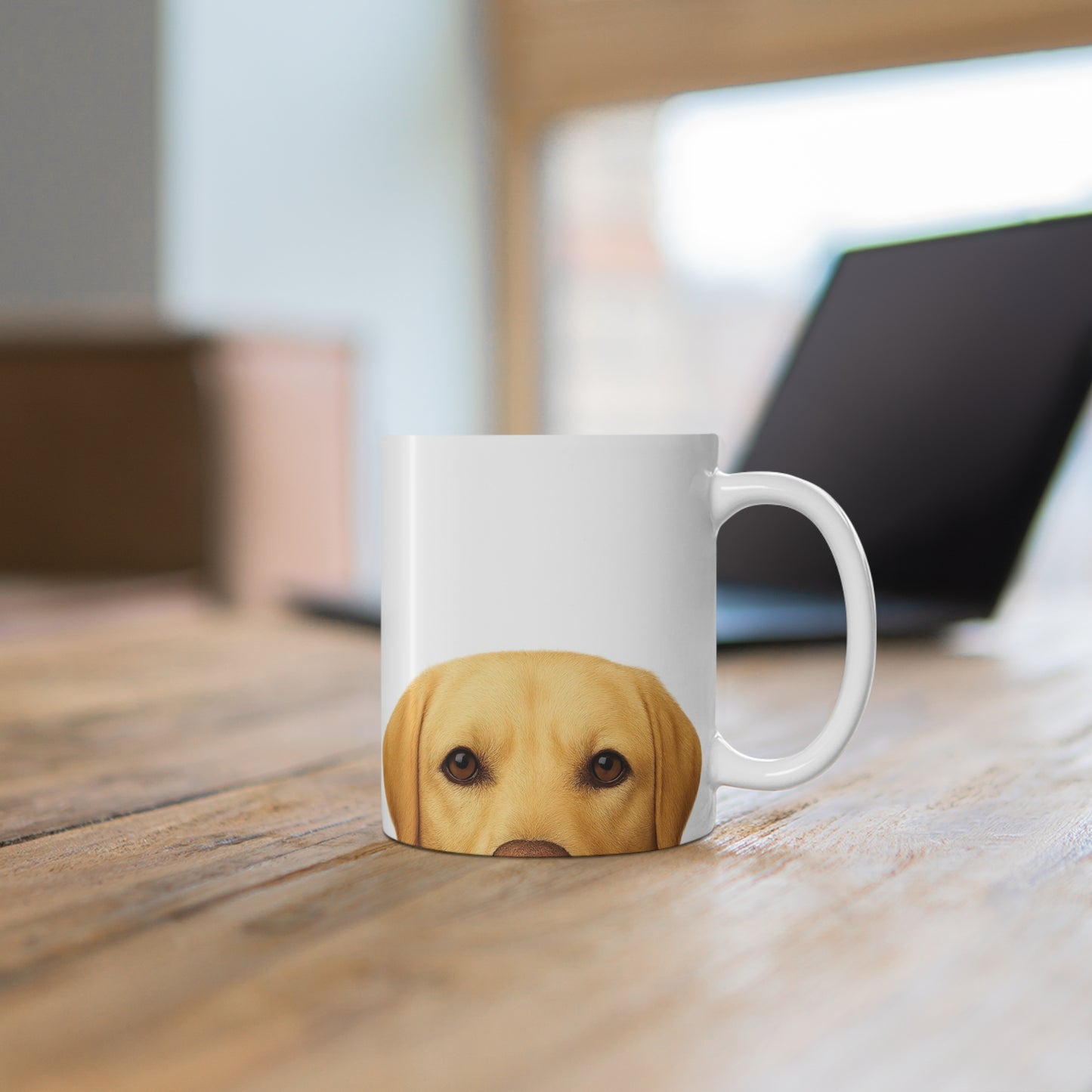 Yellow Labrador Peekaboo Mug, 11 oz (330 mL)