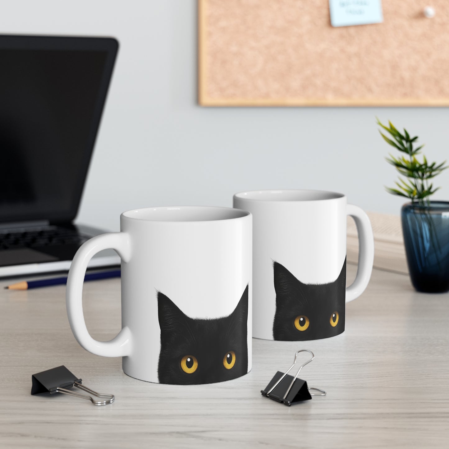 Black Cat Peekaboo Mug, 11 oz (330 mL)