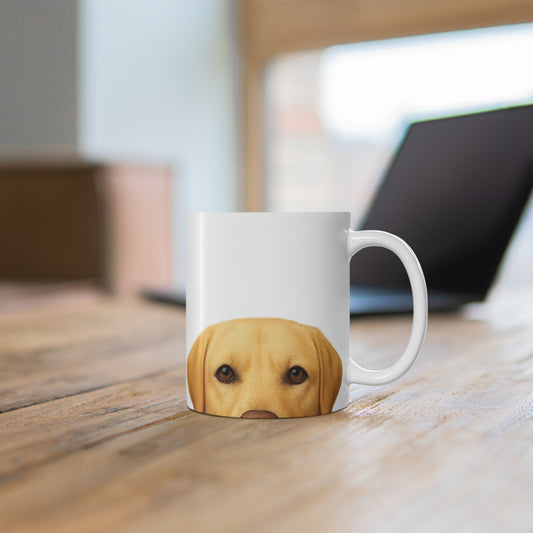 Yellow Labrador Peekaboo Mug, 11 oz (330 mL)