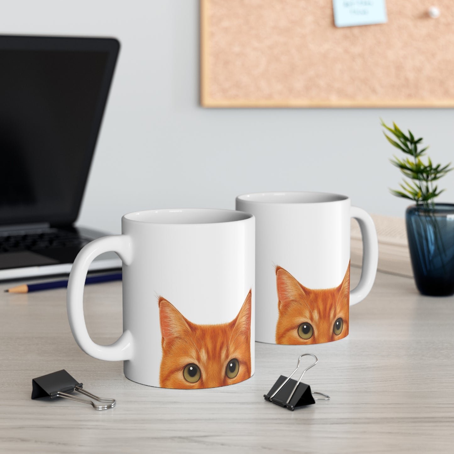 Orange Cat Peekaboo Mug, 11 oz (330 mL)