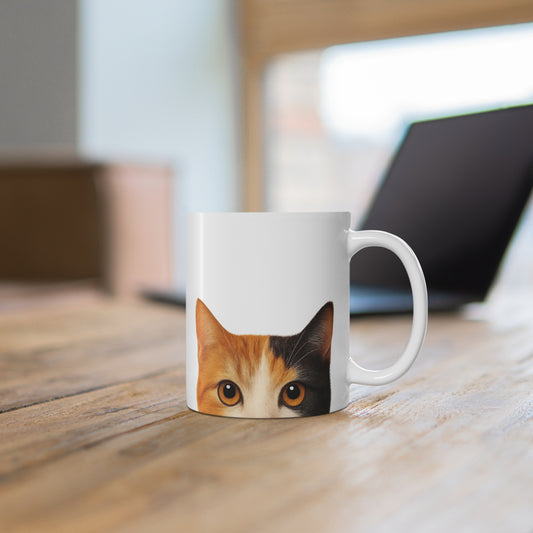 Calico Cat Peekaboo Mug, 11 oz (330 mL)