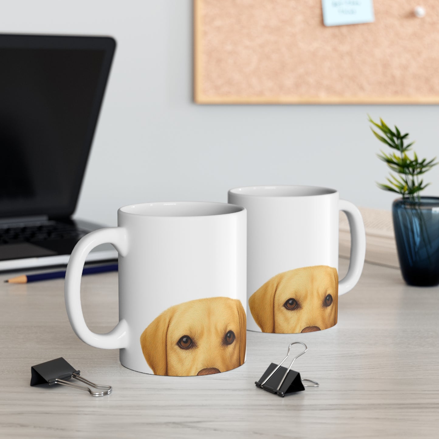 Yellow Labrador Peekaboo Mug, 11 oz (330 mL)