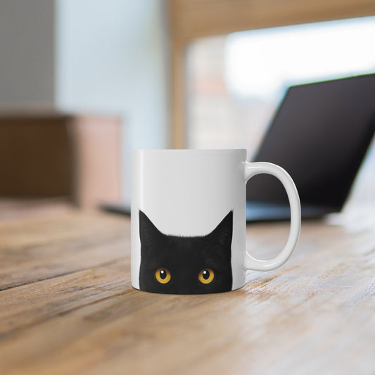 Black Cat Peekaboo Mug, 11 oz (330 mL)